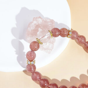 Sweet Radiance | Strawberry & Clear Quartz Bracelet
