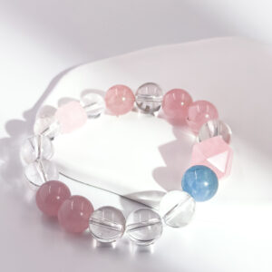 Heart Chakra Bracelet | Rose Quartz & Aquamarine for Love & Clarity