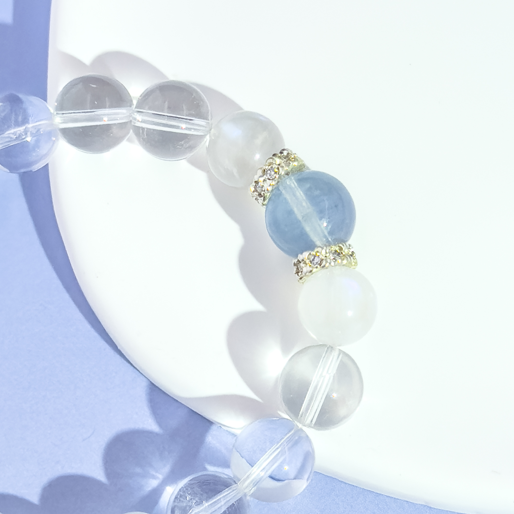 Lunar Serenity Bracelet | Moonstone & Aquamarine for Inner Peace & Glow