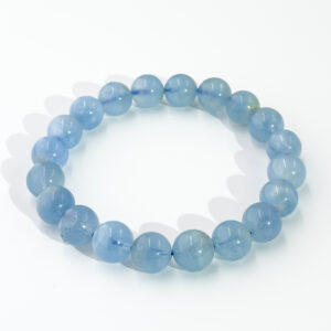 Deep Ocean Phantom Blue Aquamarine Bracelet with Natural Gemstones for Clarity, Courage, and Peaceful Energy