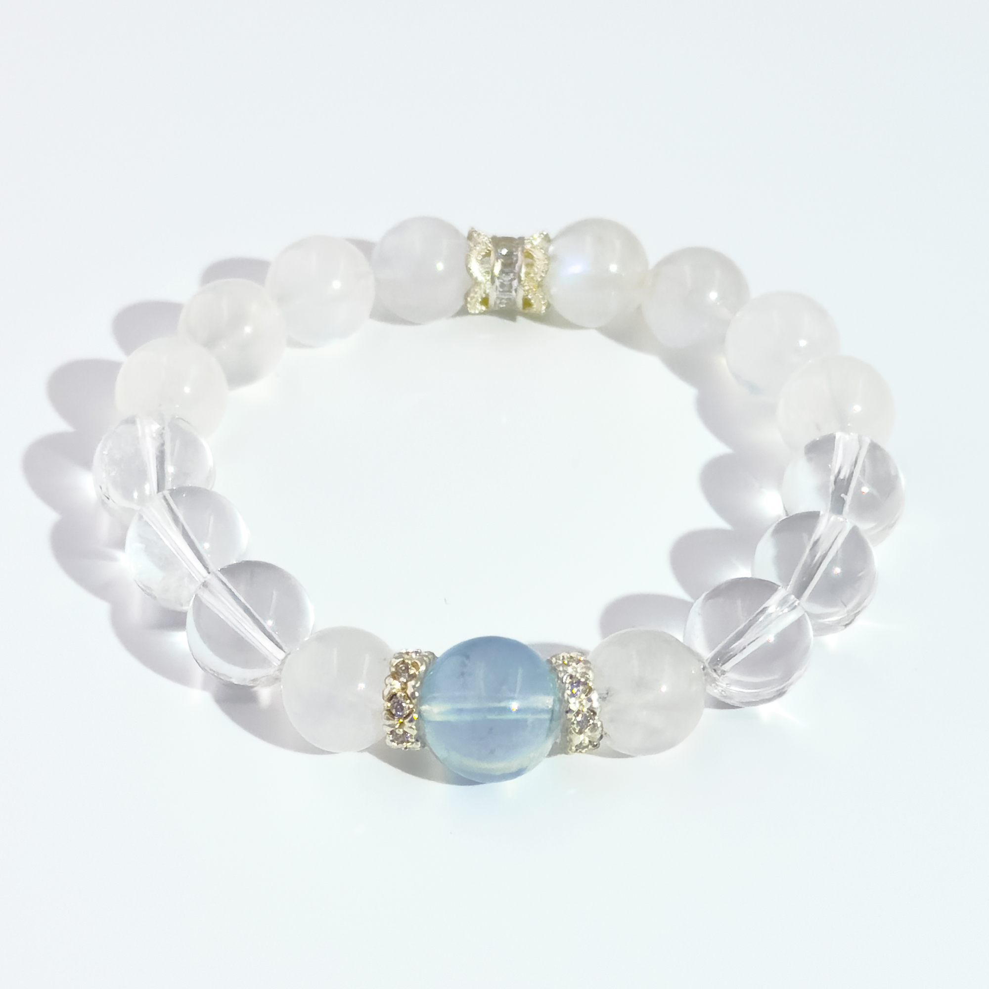 Lunar Serenity Bracelet | Moonstone & Aquamarine for Inner Peace & Glow - Image 2