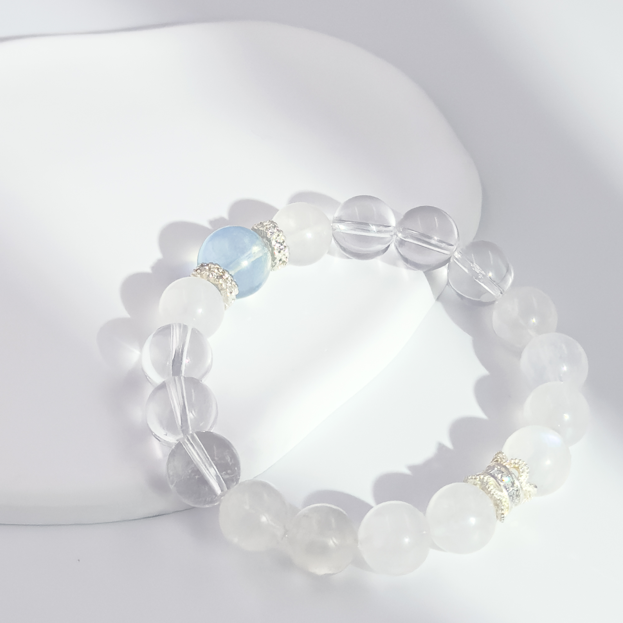 Lunar Serenity Bracelet | Moonstone & Aquamarine for Inner Peace & Glow - Image 5
