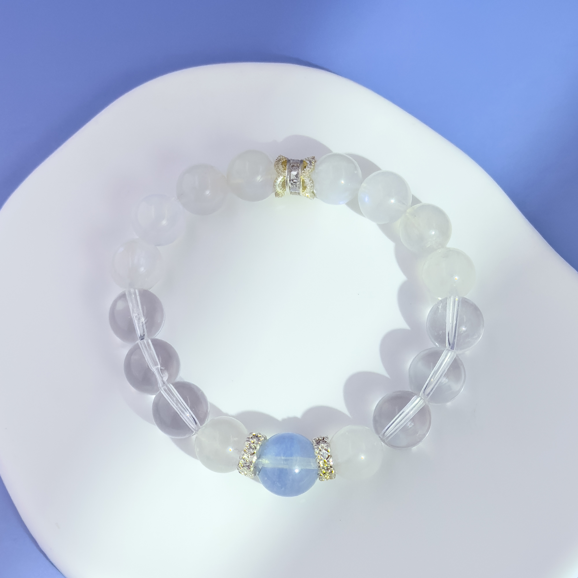 Lunar Serenity Bracelet | Moonstone & Aquamarine for Inner Peace & Glow - Image 3