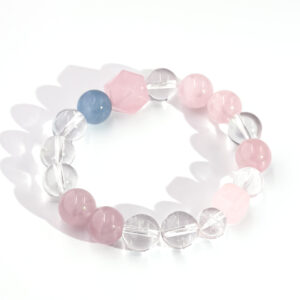 Heart Chakra Bracelet with Rose Quartz and Aquamarine for Love and Emotional Balance