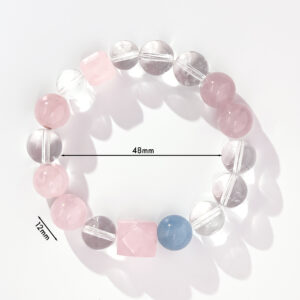 Heart Chakra Bracelet with Rose Quartz and Aquamarine for Love and Emotional Balance