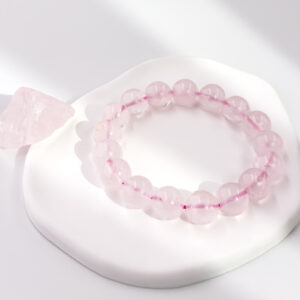 Jelly-Grade Madagascar Rose Quartz Bracelet for Love, Healing, and Self-Worth