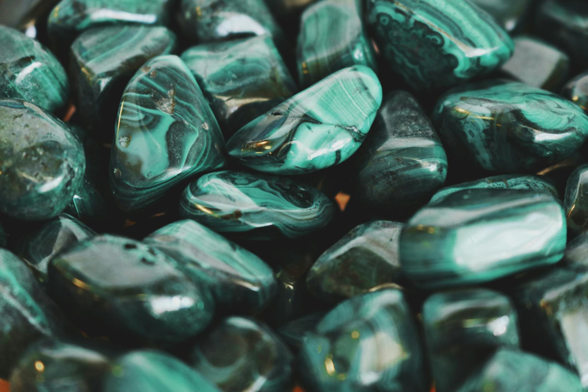 Close-up of malachite banding showing transition from light green to deep green in authentic malachite-photo-by-pexels